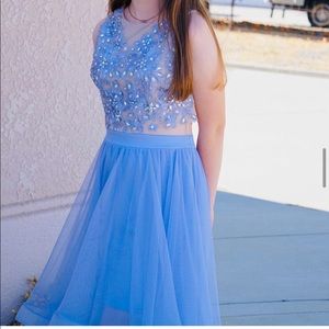 Periwinkle gown with train